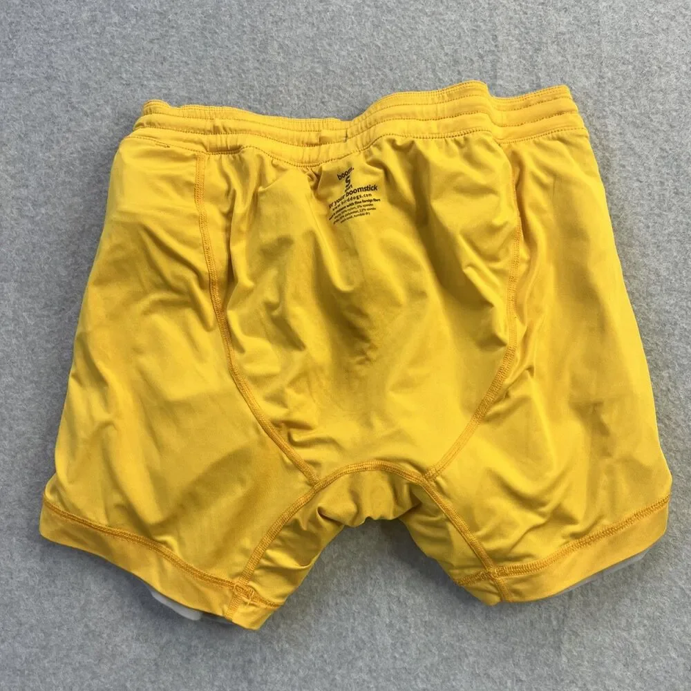 Bird Dogs Shorts Mens Small Gray Yellow Lined Boom for your Boomstick Athletic